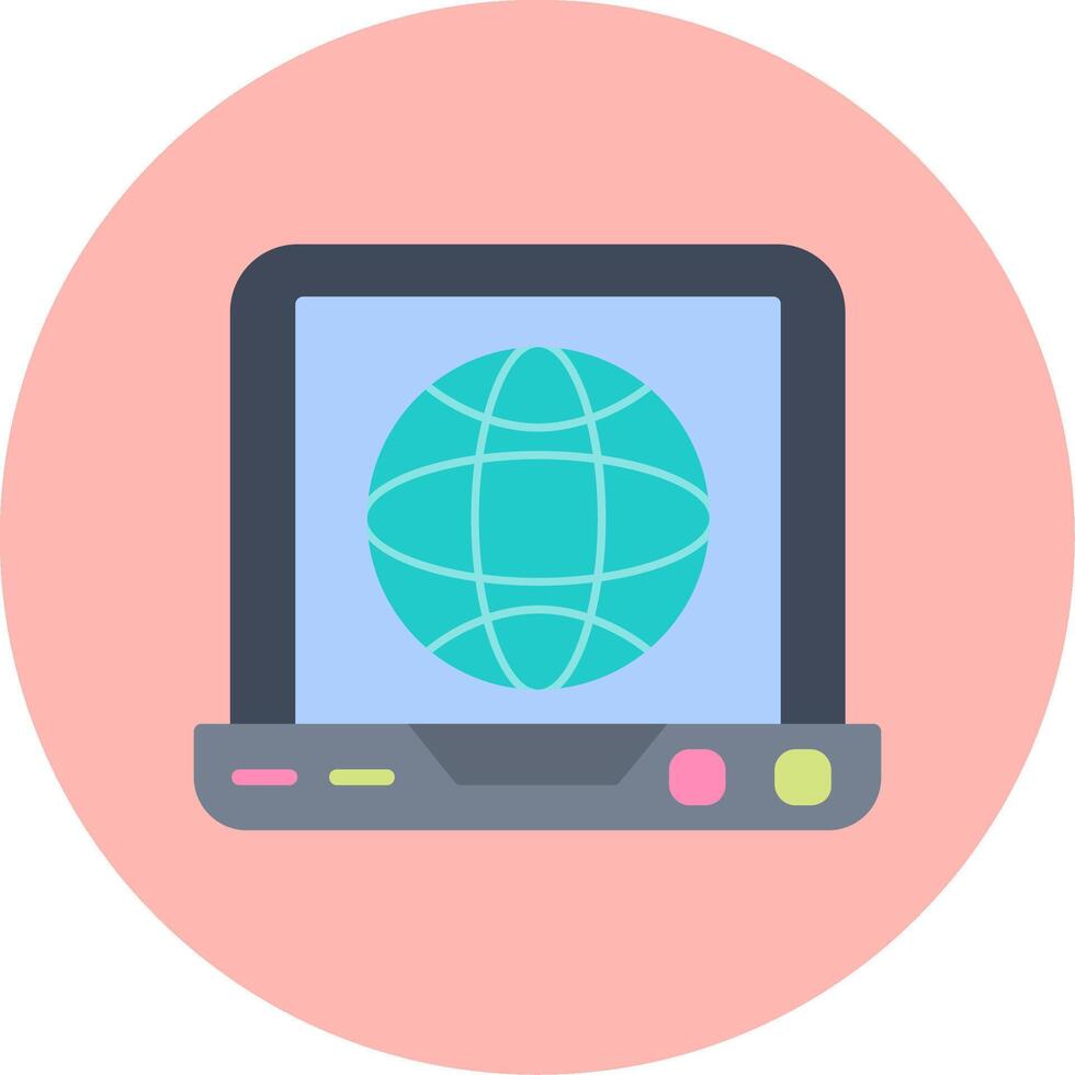 Laptop Internet Vector Icon