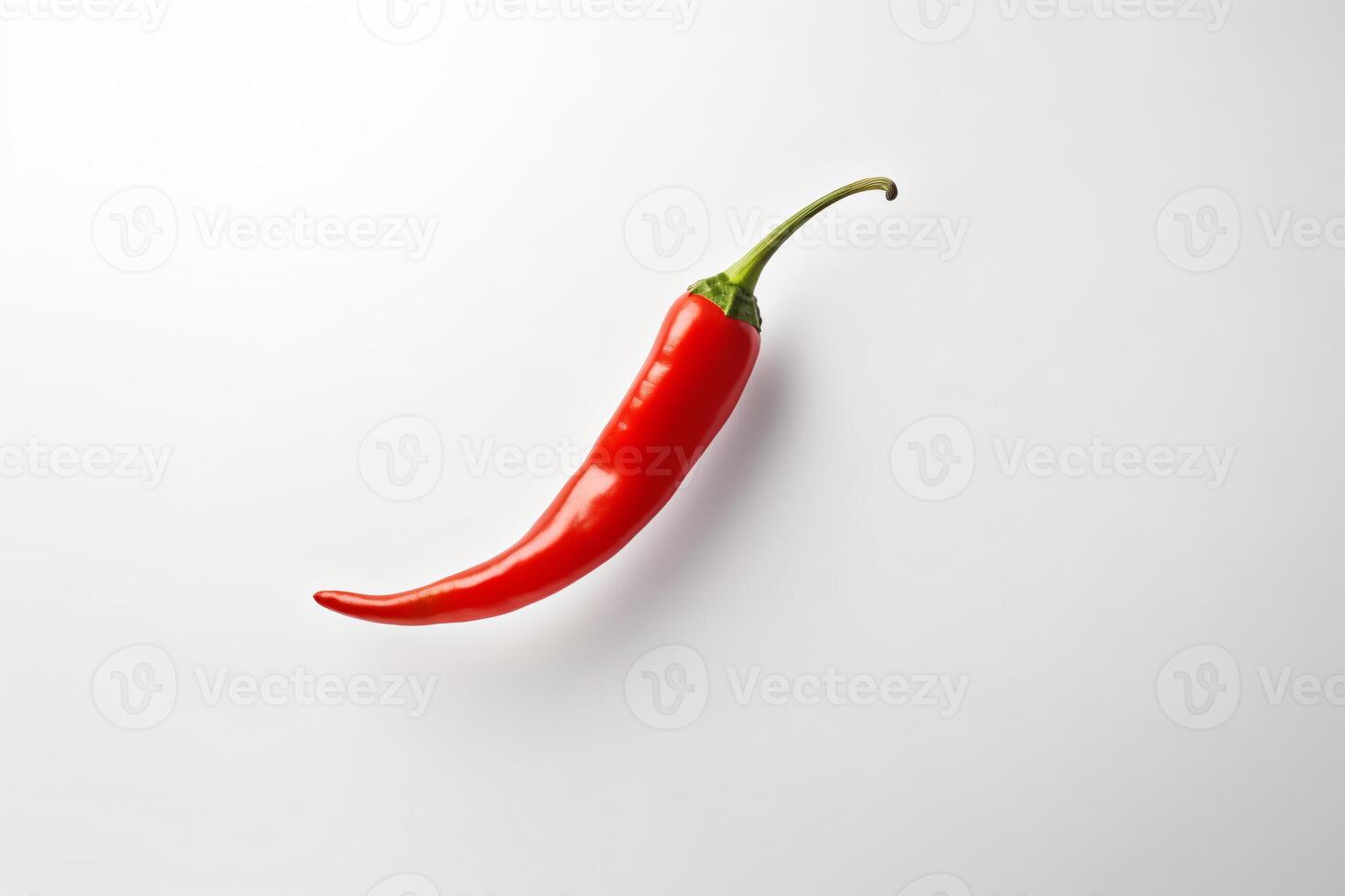 AI generated Red hot pepper levitates on a white background copyspace Generative AI photo