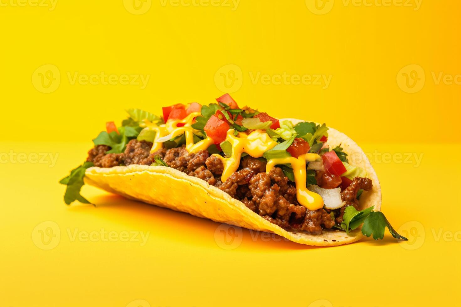 AI generated Traditional mexican tacos with meat and vegetables Generative AI photo