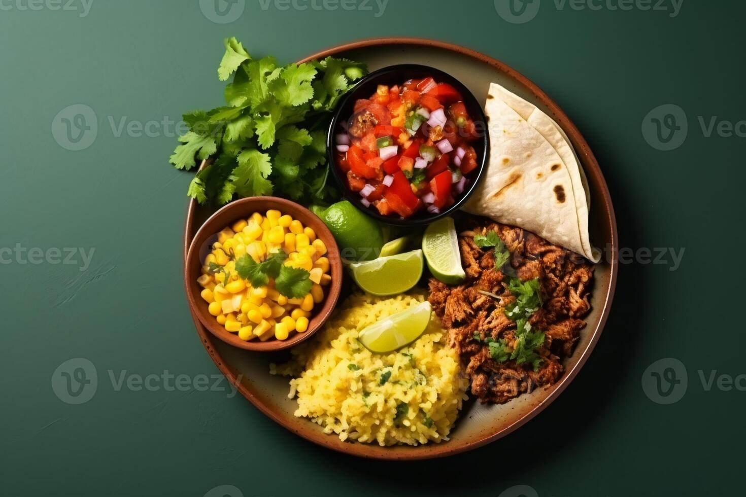 AI generated Complete mexican food composition copy space concept generative AI photo