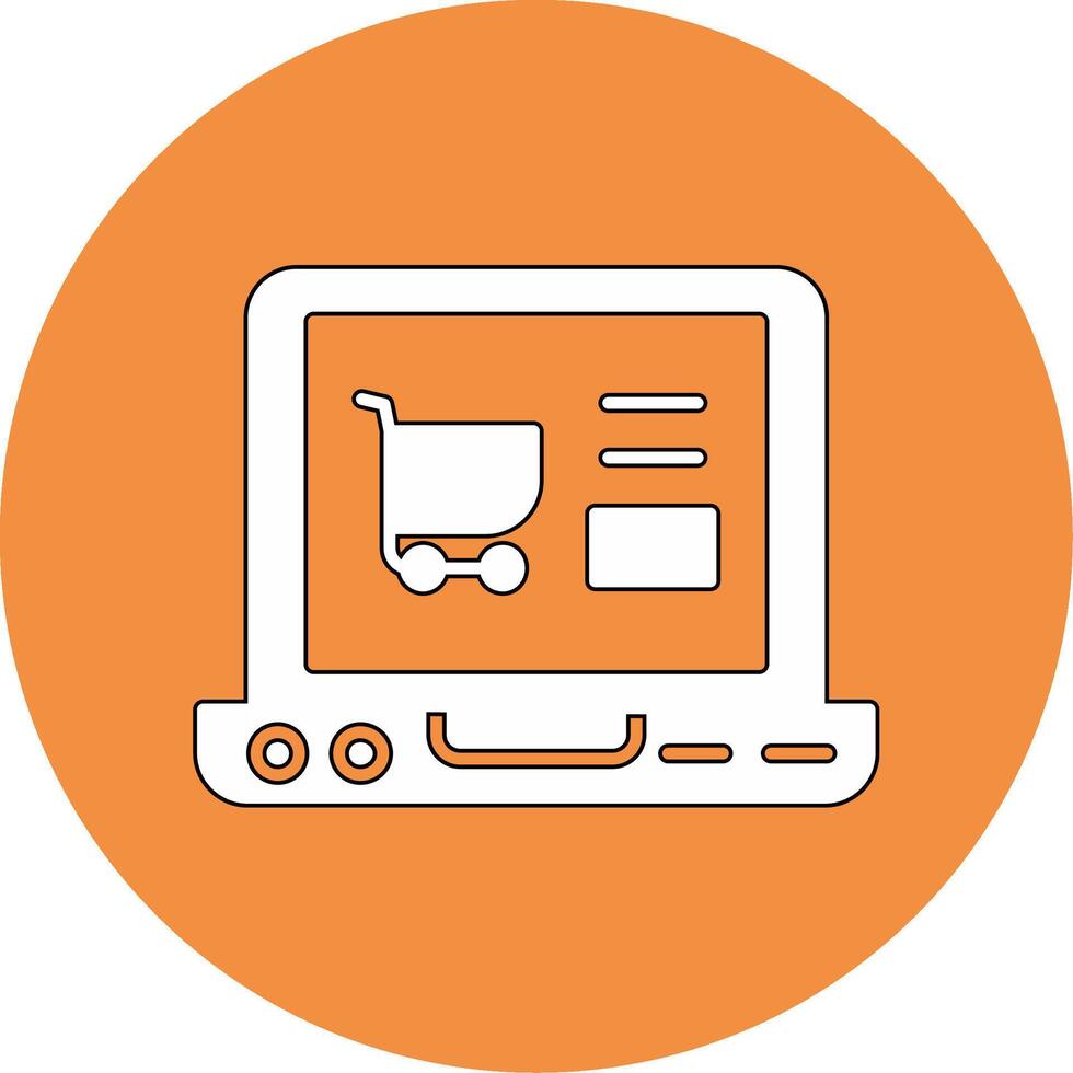 icono de vector de compras en línea