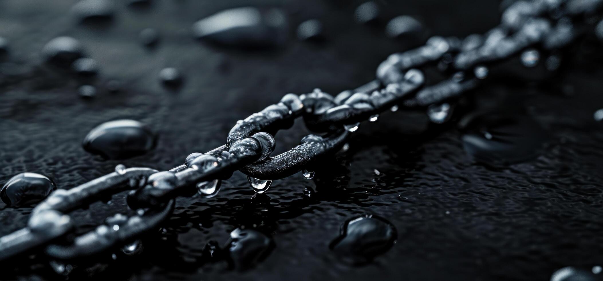 AI generated a chain with drops of water coming off of it photo