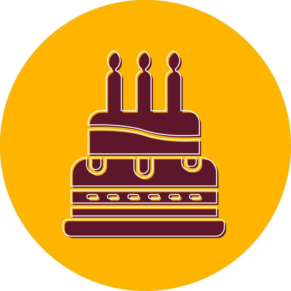 icono de vector de pastel de cumpleaños