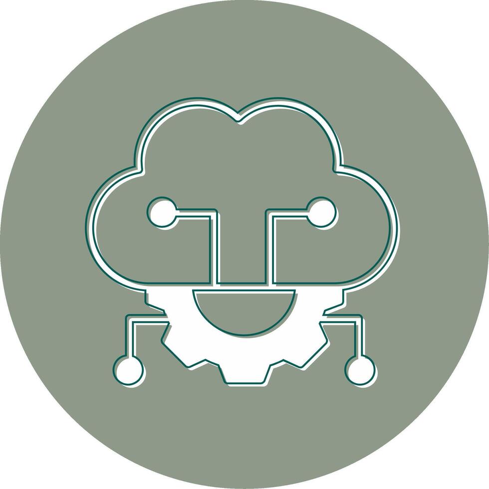 Cloud Server Settings Vector Icon