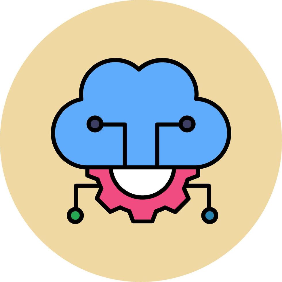 Cloud Server Settings Vector Icon