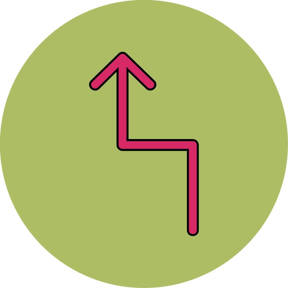 Zigzag Arrow Vector Icon