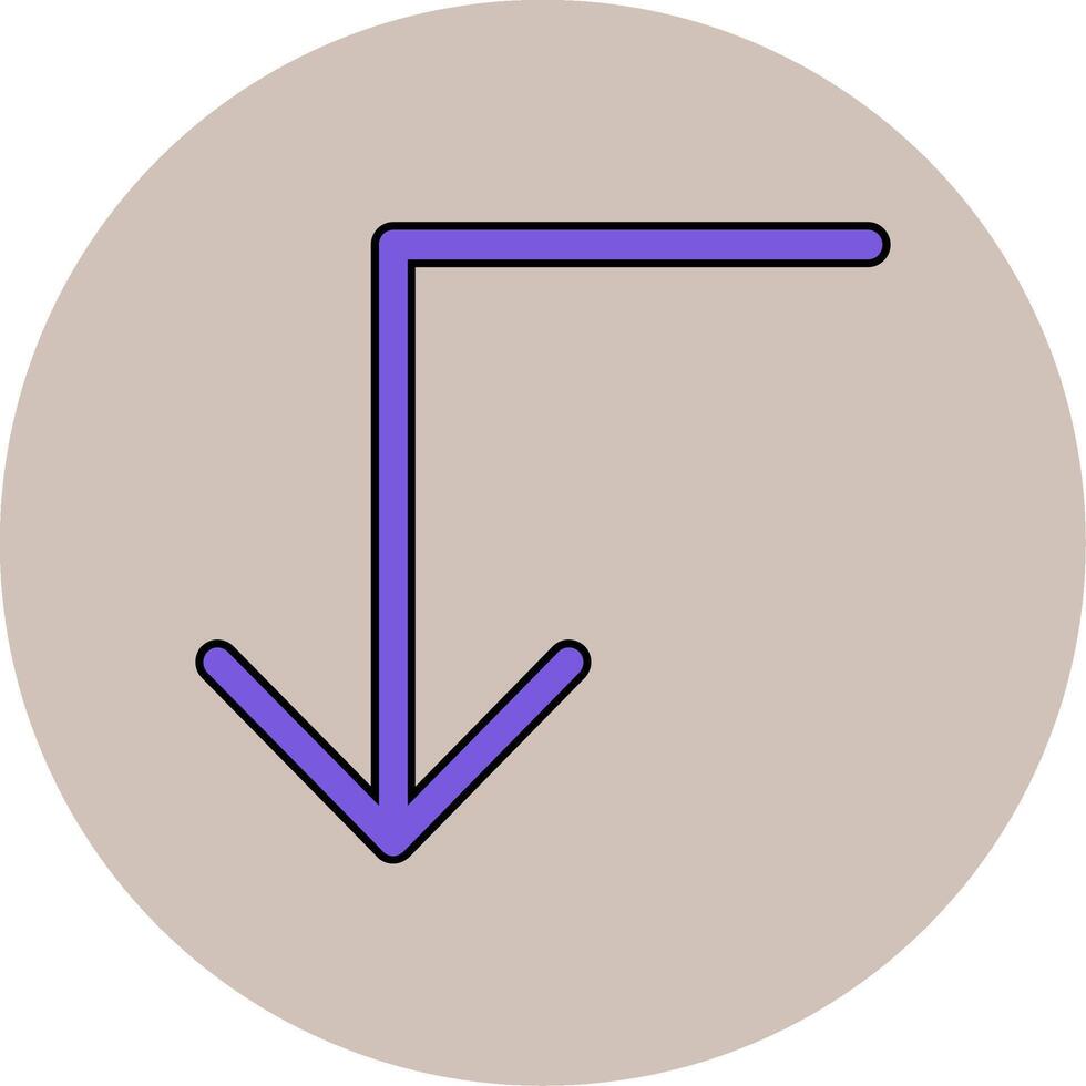 Turn Down Vector Icon