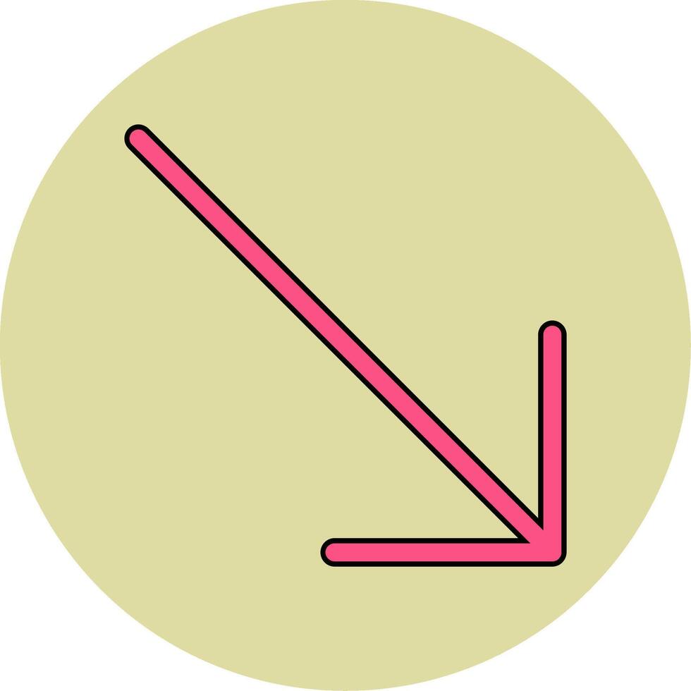 Down Right Arrow Vector Icon