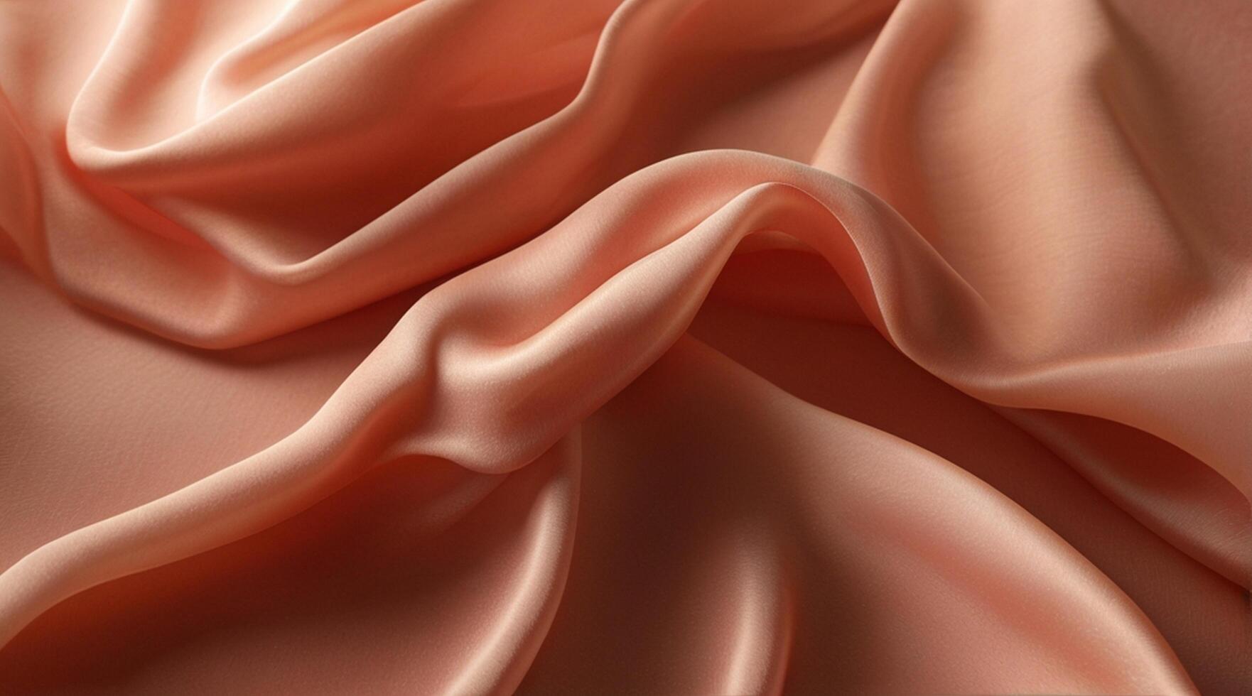 AI generated Coral color silk combination wavy background photo