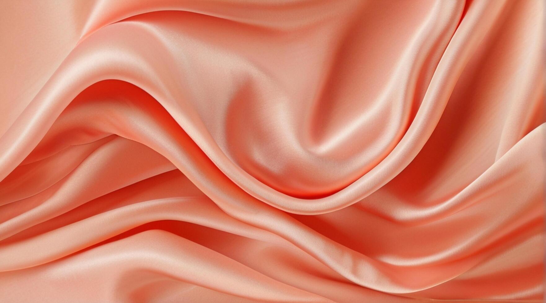 AI generated Coral color silk combination wavy background photo