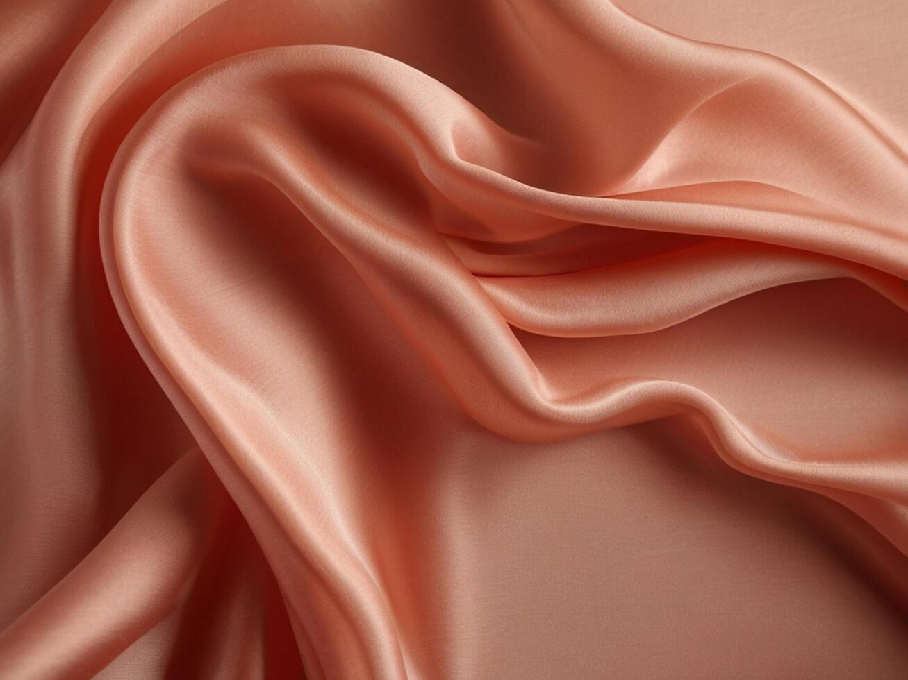 AI generated Coral color silk combination wavy background photo