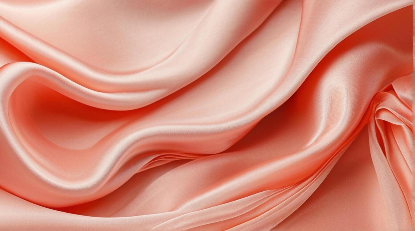 AI generated Coral color silk combination wavy background photo