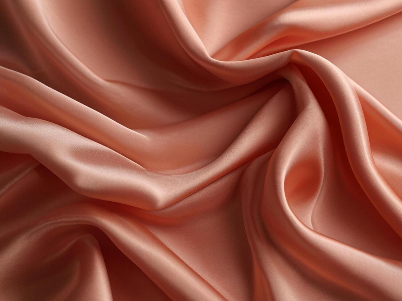 AI generated Coral color silk combination wavy background photo