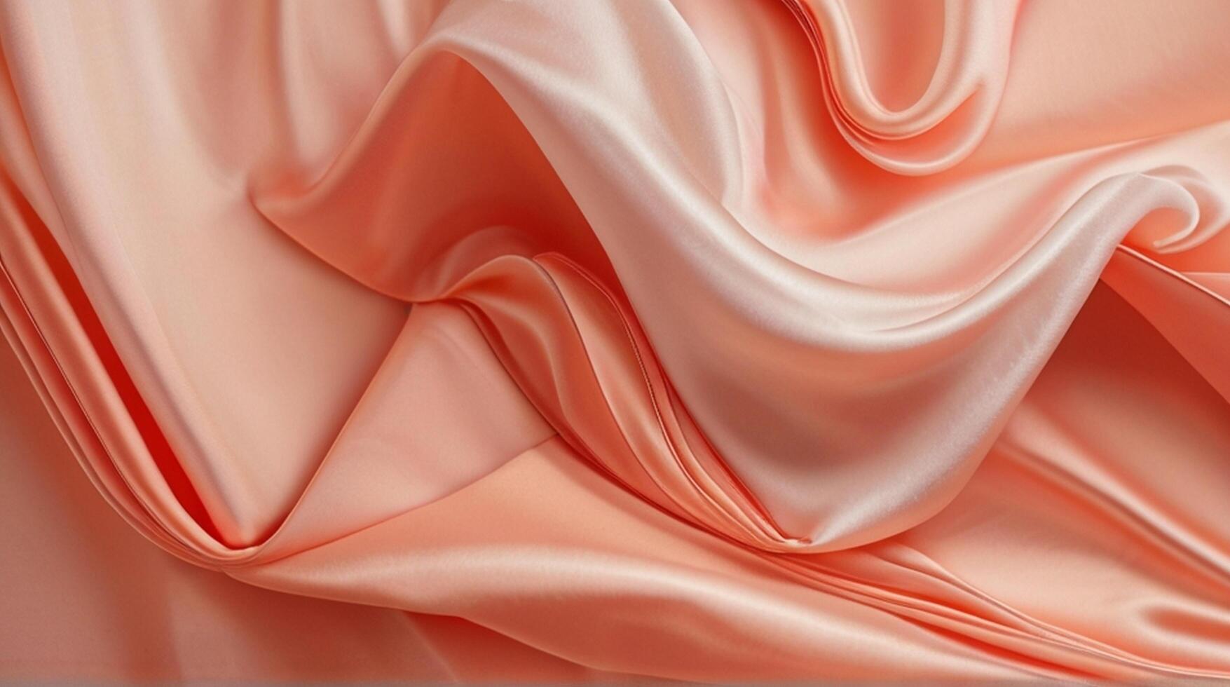 AI generated Coral color silk combination wavy background photo