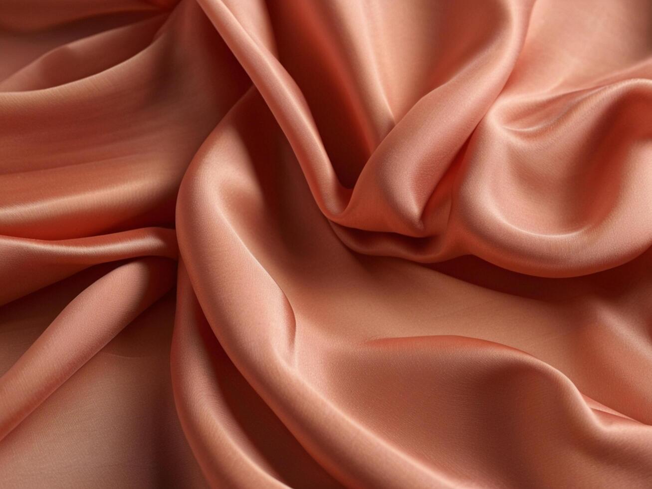 AI generated Coral color silk combination wavy background photo