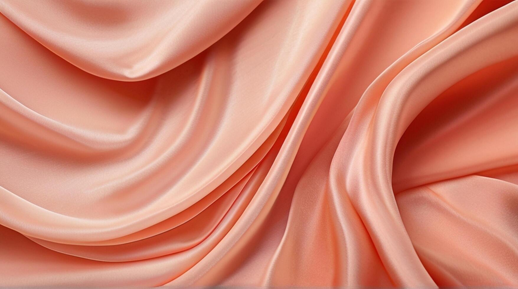 AI generated Coral color silk combination wavy background photo