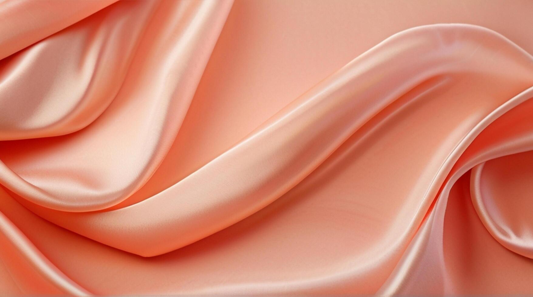 AI generated Coral color silk combination wavy background photo