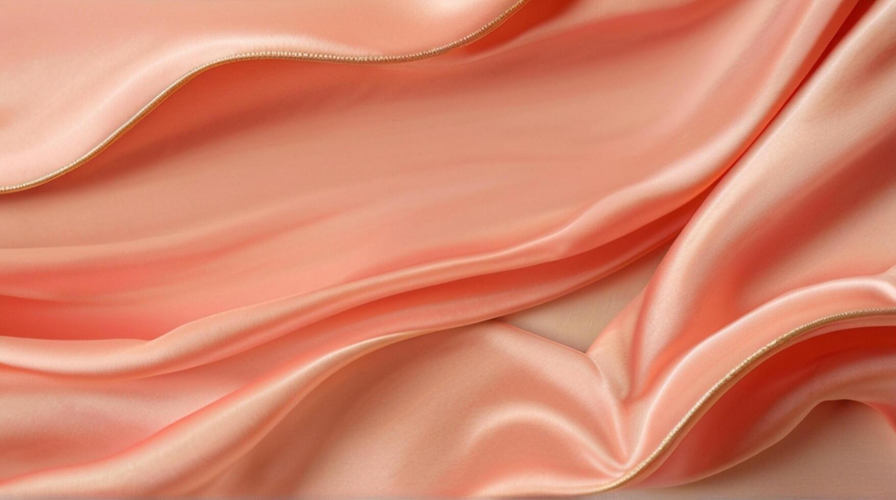 AI generated Coral color silk combination wavy background photo