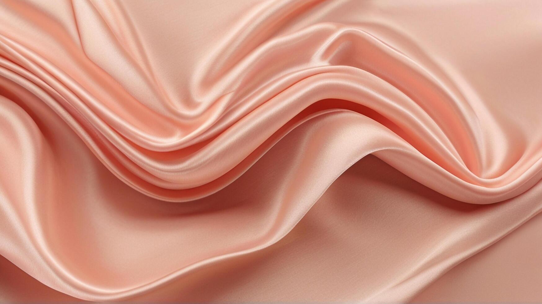 AI generated Coral color silk combination wavy background photo