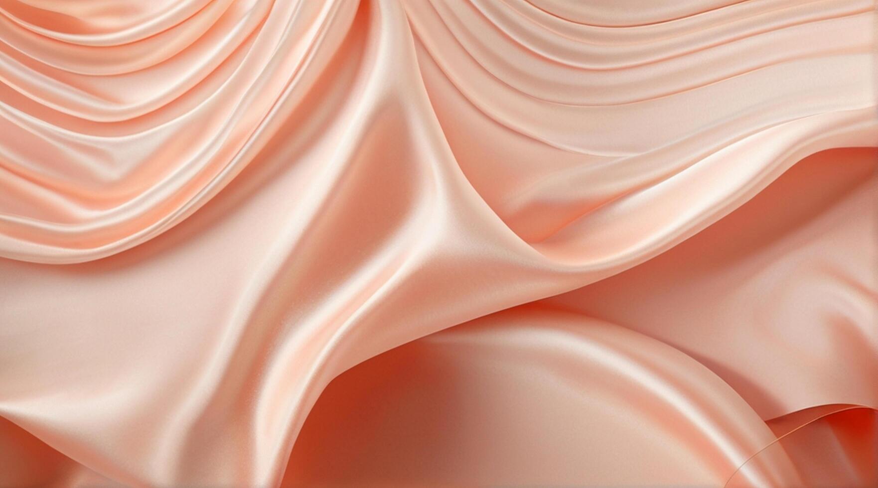 AI generated Coral color silk combination wavy background photo