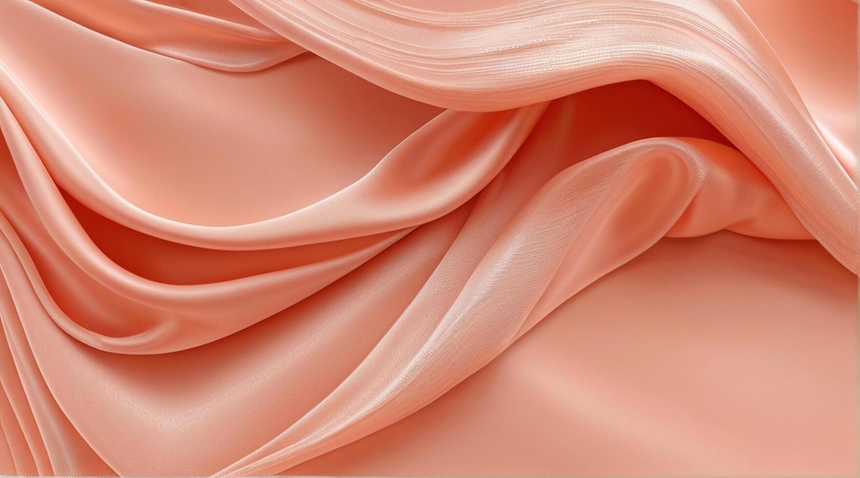 AI generated Coral color silk combination wavy background photo