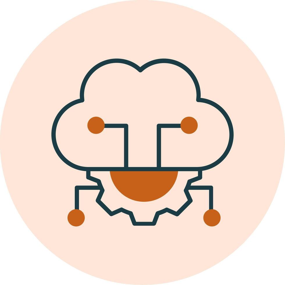 Cloud Server Settings Vector Icon