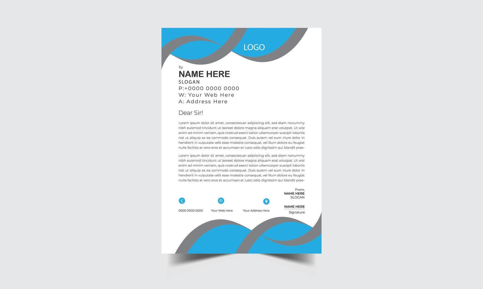 Modern letterhead Design template vector
