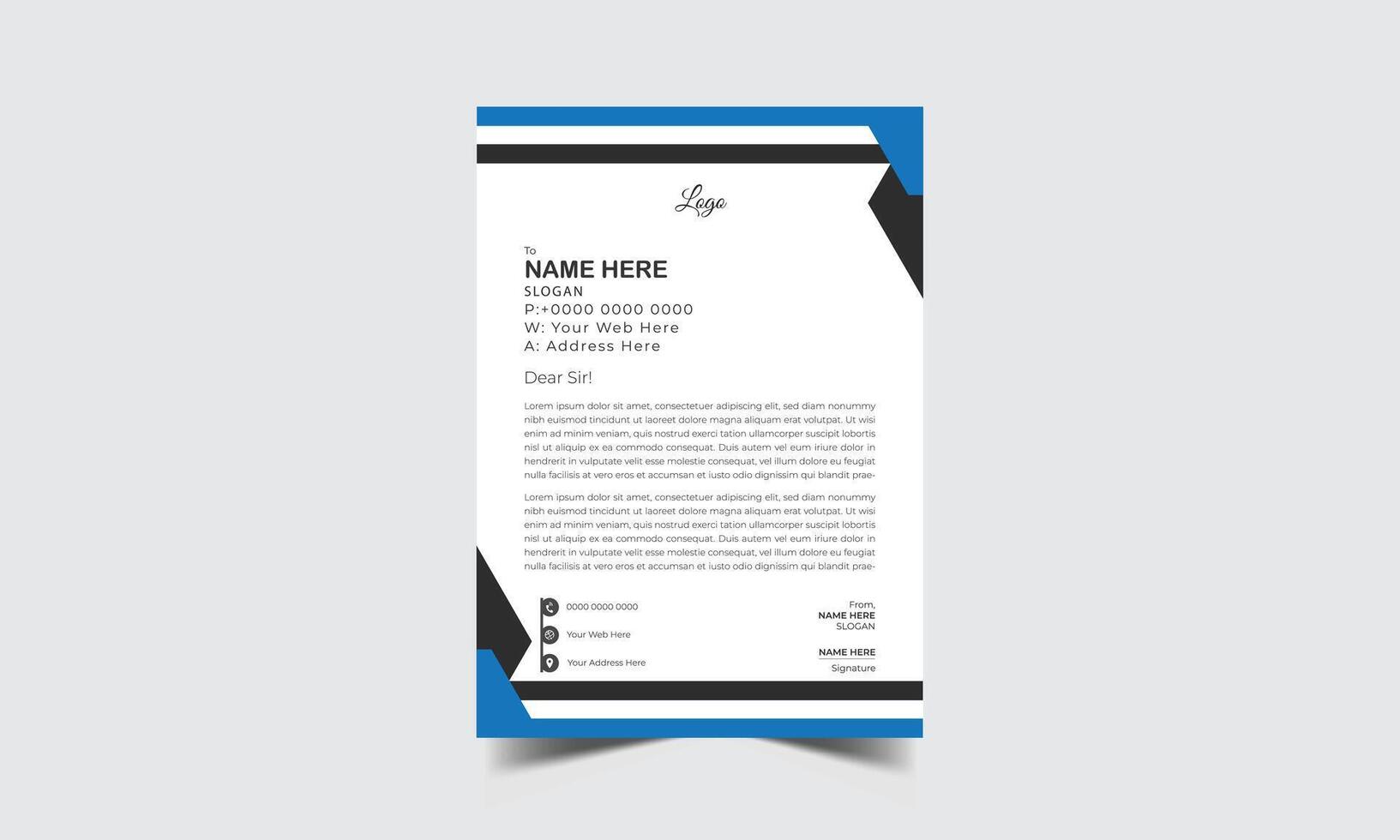 Modern letterhead Design template vector