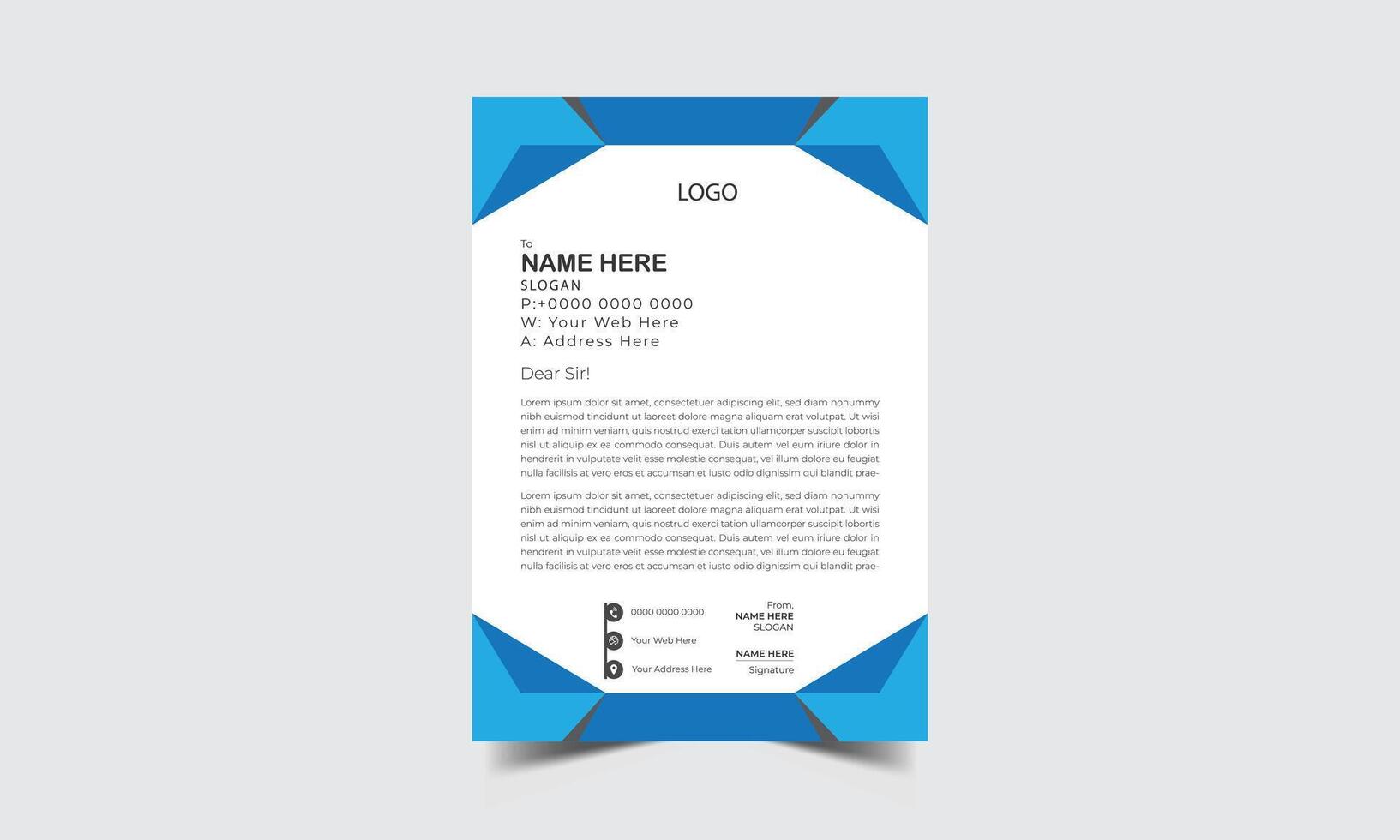 Modern letterhead Design template vector