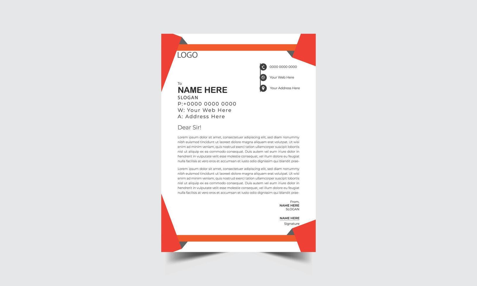 Modern letterhead Design template vector