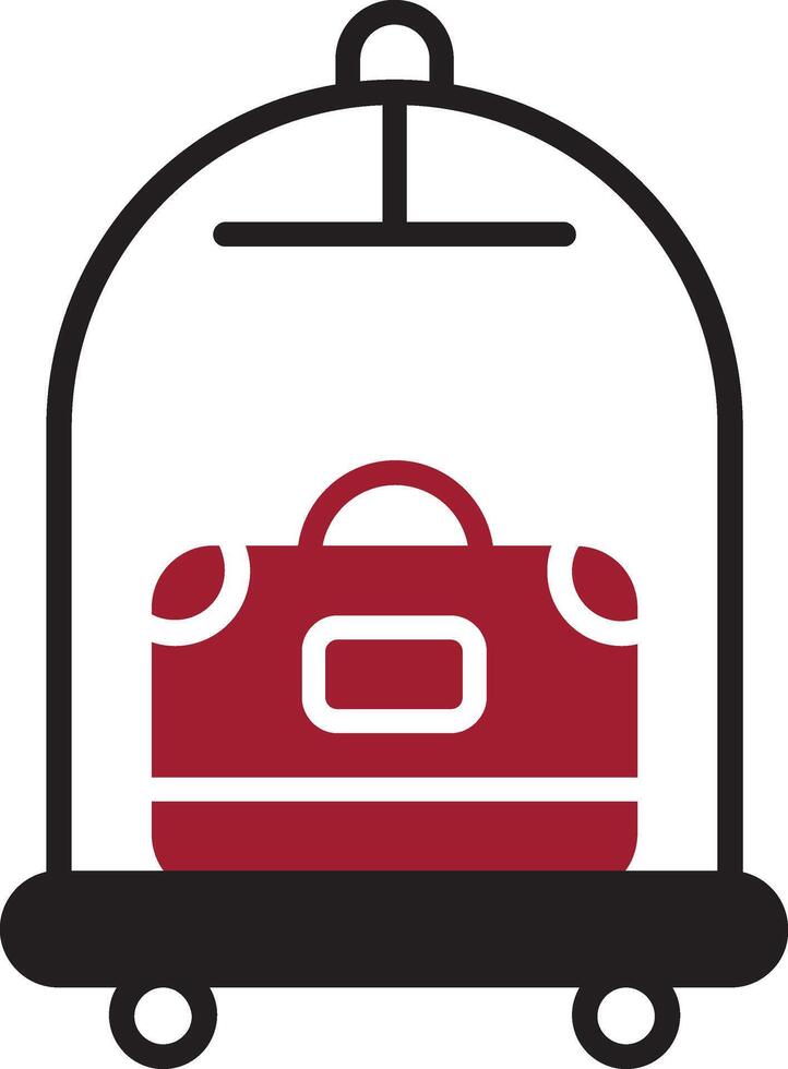 Luggage Cart Vector Icon