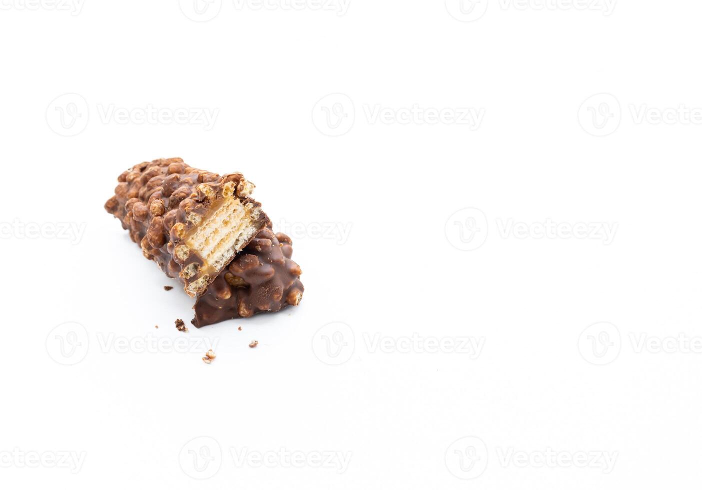 Chocolate wafer isolated on white background. After some edits. photo