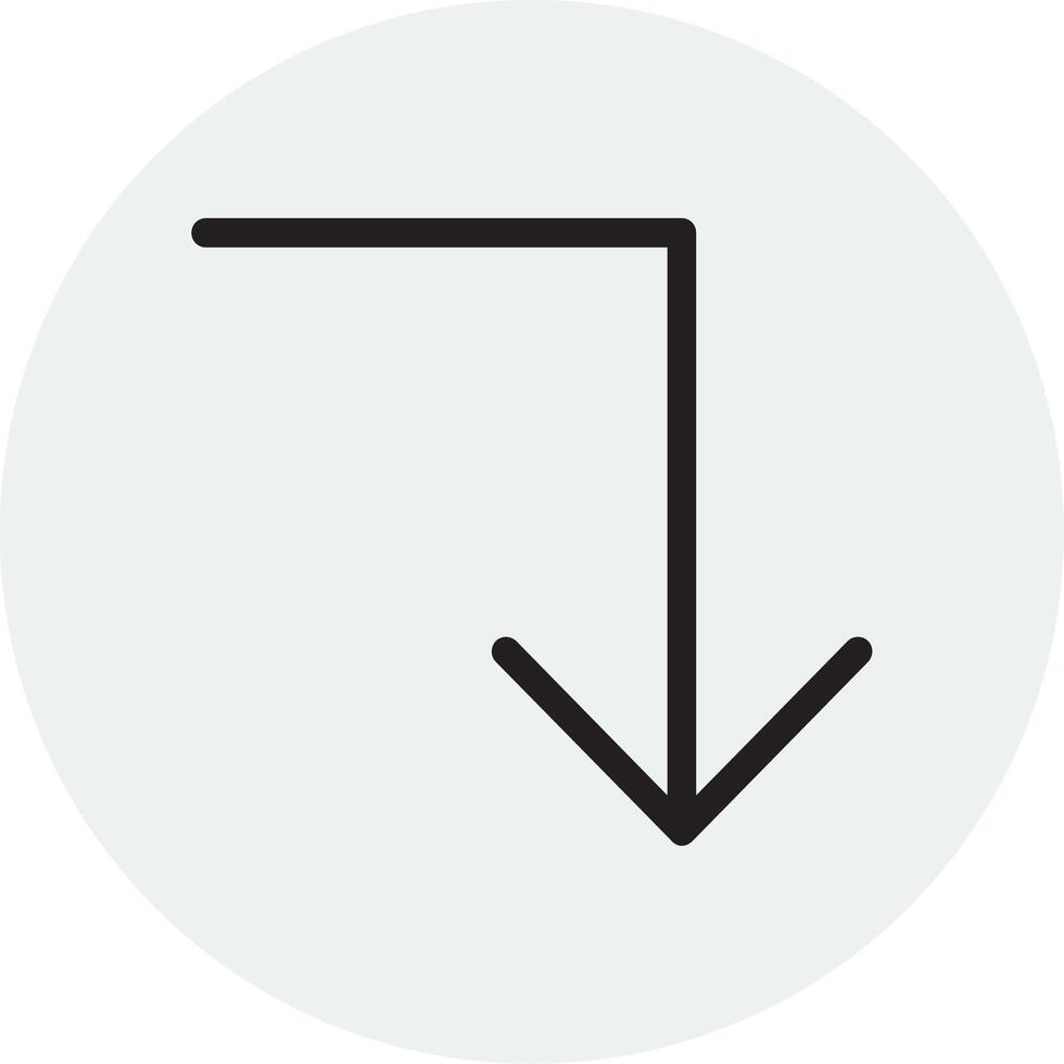 Turn Down Vector Icon