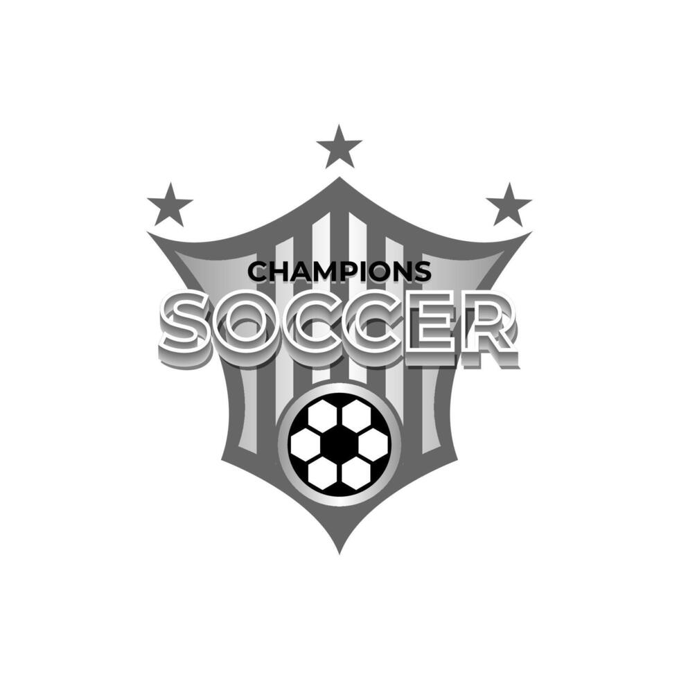 Football logo badge with a soccer ball illustration. Sport team logo vector template.