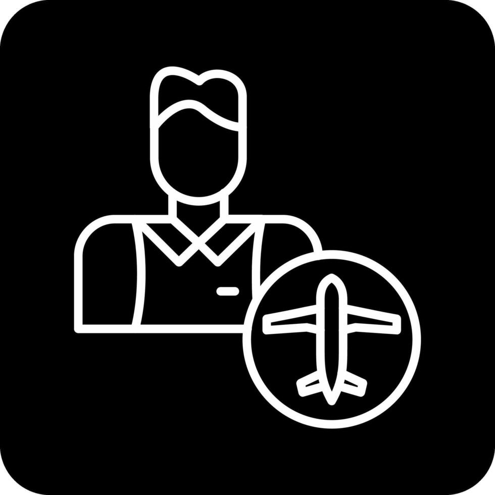 icono de vector de auxiliar de vuelo