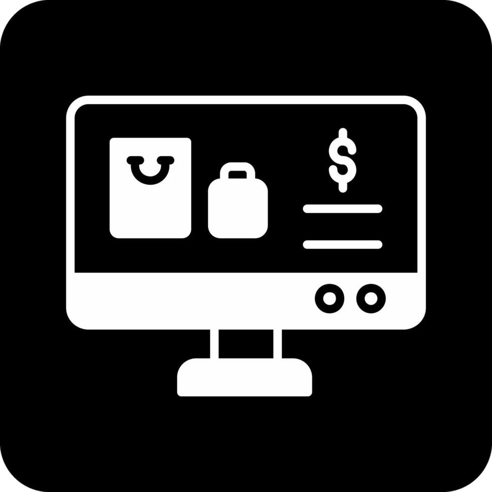 icono de vector de compras en línea