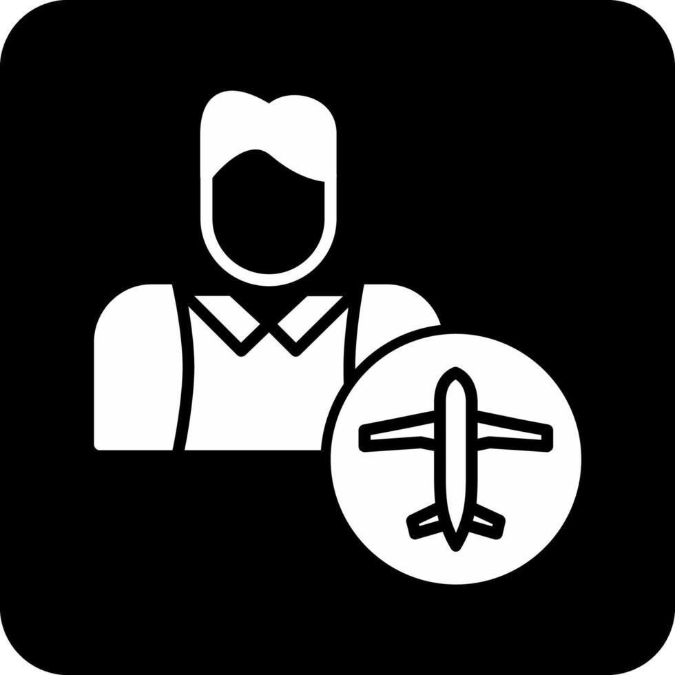 icono de vector de auxiliar de vuelo