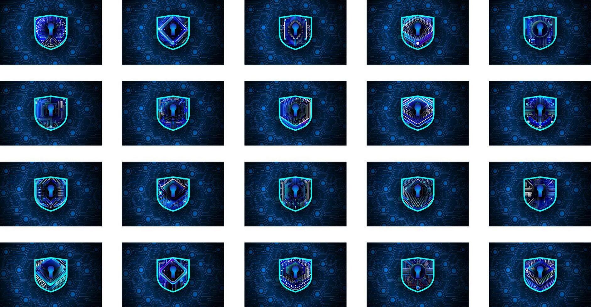 Padlock digital cyber security vector