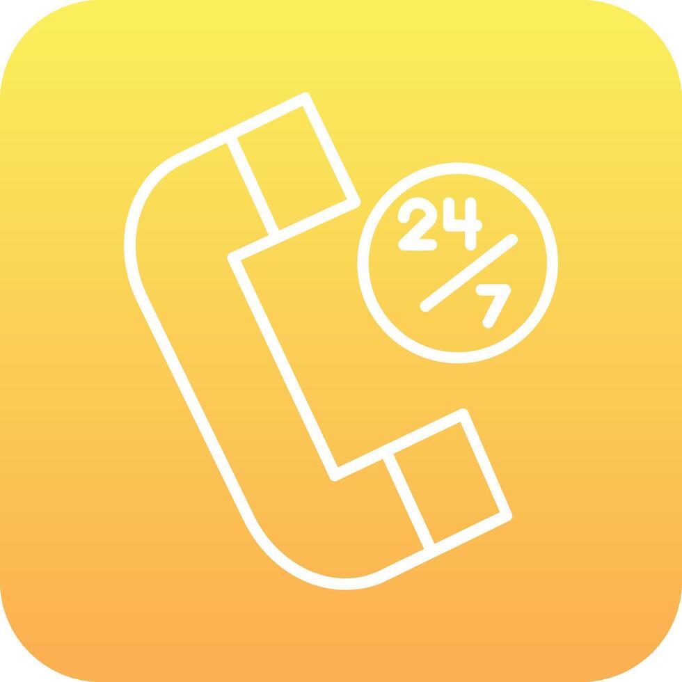 24 Hours Support Vector Icon