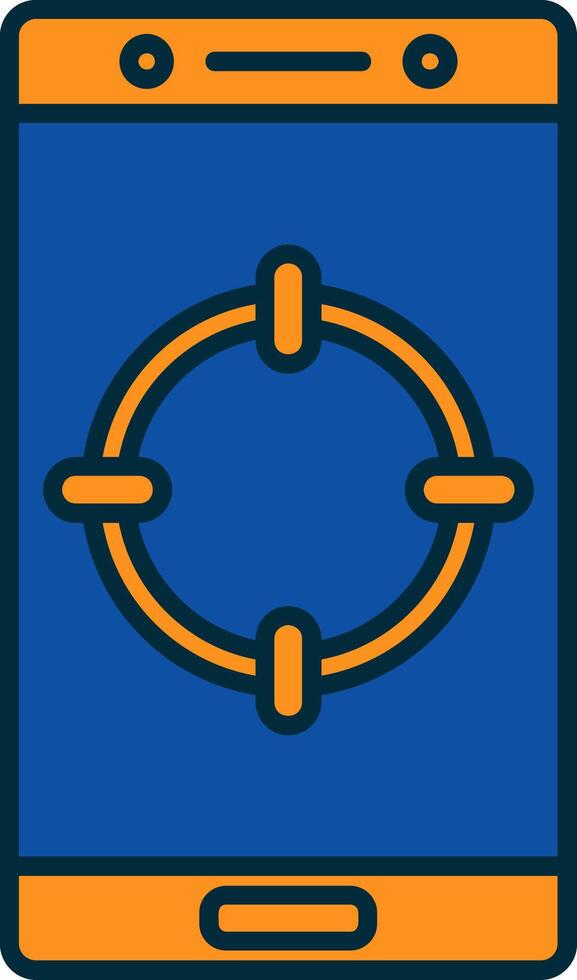 Target Line Filled Two Colors Icon vector