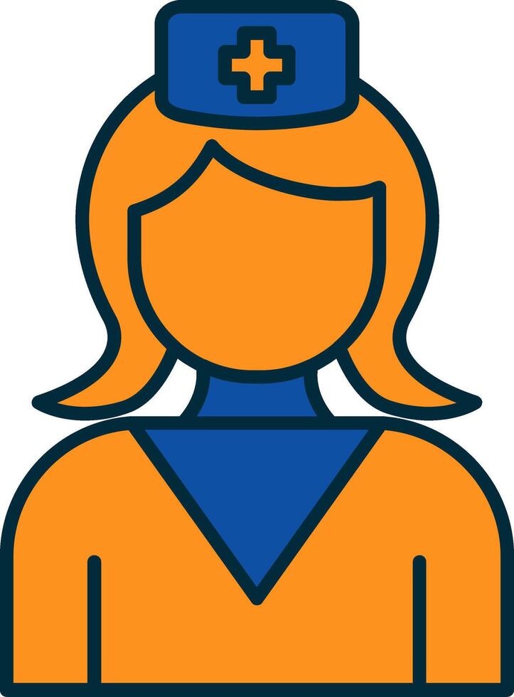 Nurse Line Filled Two Colors Icon vector