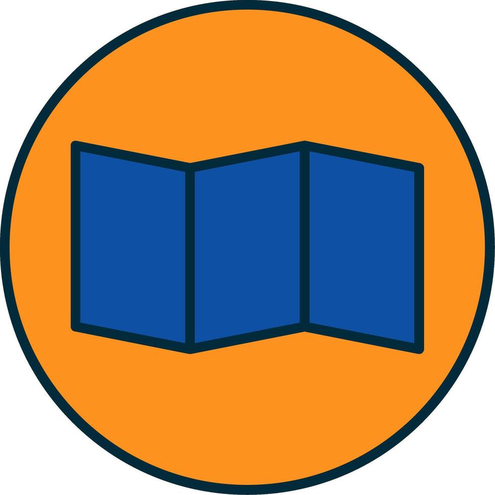 Map Line Filled Two Colors Icon vector