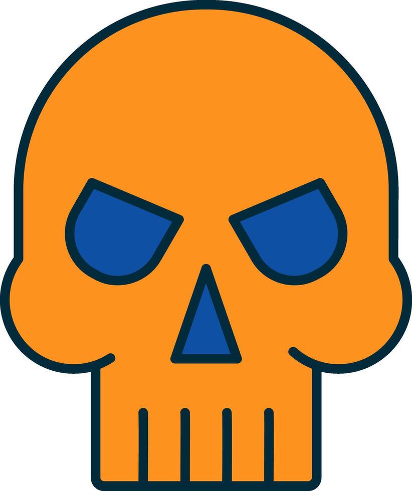 Skull Line Filled Two Colors Icon vector