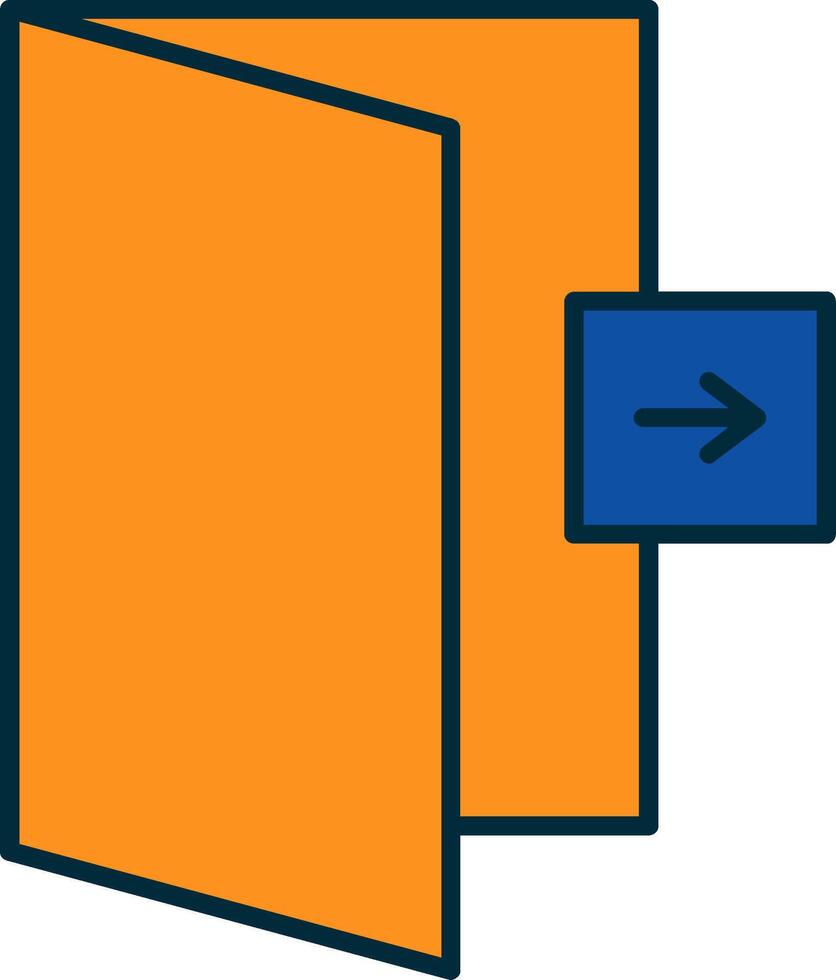 Logout Line Filled Two Colors Icon vector