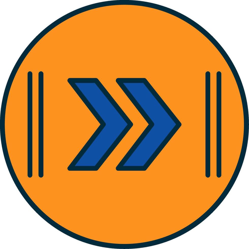 Fast Forward Line Filled Two Colors Icon vector