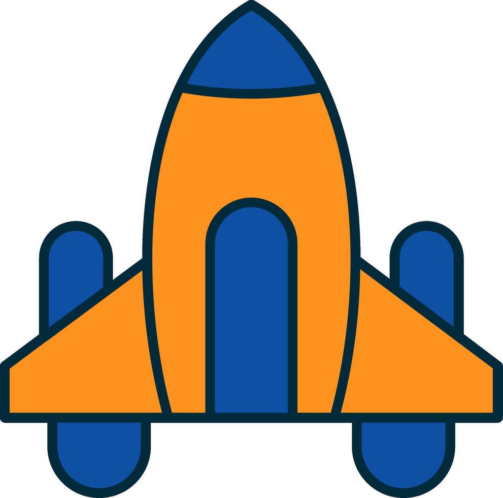 Spaceship Line Filled Two Colors Icon vector