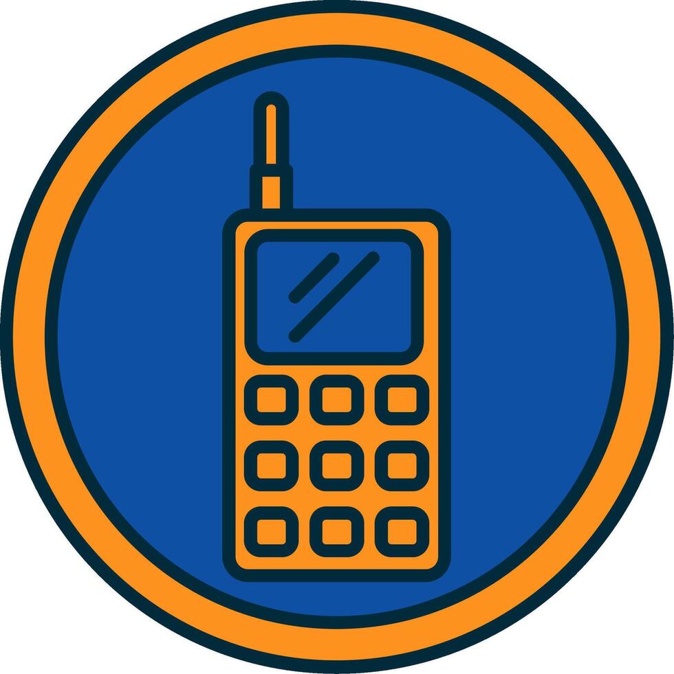 Walkie Talkie Line Filled Two Colors Icon vector