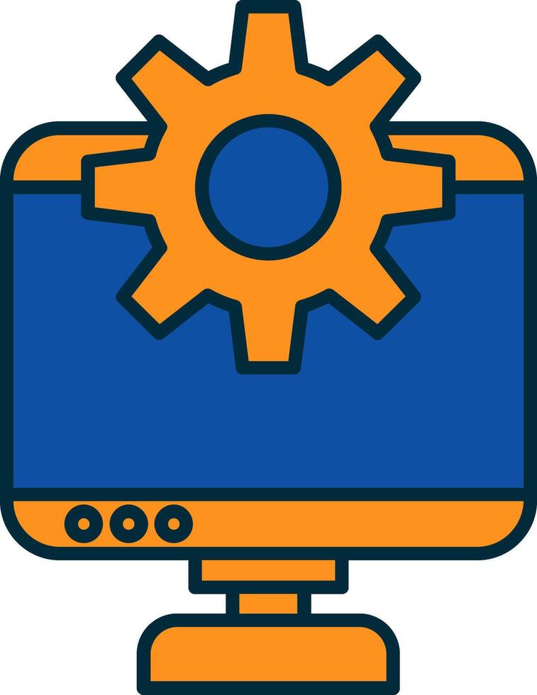 Development Line Filled Two Colors Icon vector