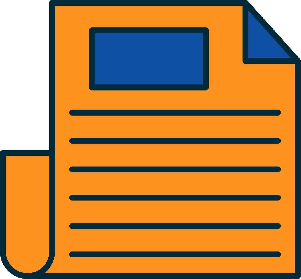 Document Line Filled Two Colors Icon vector