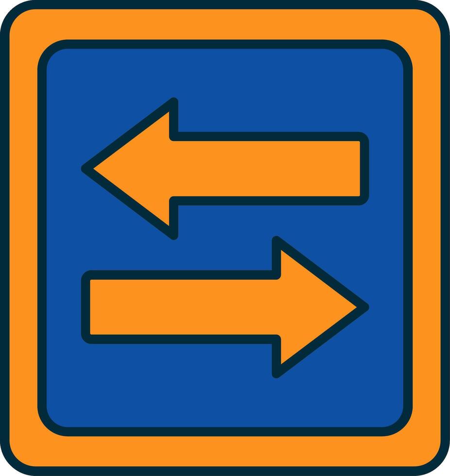 two color line filled icon vector